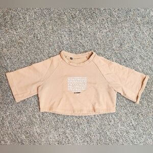 Gymshark The Visionaries Boxy Cropped Sweater Beige Size S RARE